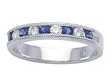 0.50 (1/2) cttw Genuine Sapphire Anniversary Ring / Band by Karina B(tm) - Platinum, 18kt White or Yellow Gold