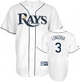 MLB Evan Longoria Tampa Bay Rays Youth Short Sleeve 6 Button Synthetic Replica Jersey