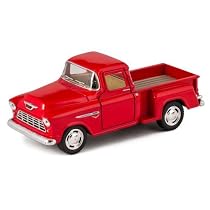 Red 1955 Chevy Stepside Pick-Up Die Cast Collectible Toy Truck

