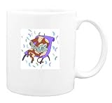 Mug with reading, chair, newspaper, relaxing, bull, animal