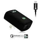 Naztech Qualcomm Quick Charge 2.1 Micro USB Travel Turbo Wall Fast Charger w/ Snap Dragon Technology-Black