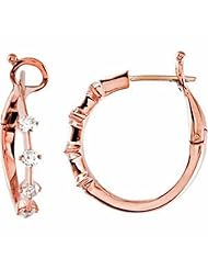 14K Rose Gold Diamond Hoop Earrings - 0.50 Ct. -- LIFETIME WARRANTY