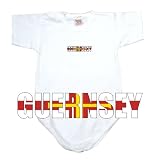 BABY BODYSUIT WHITE FLAG COLOR  GUERNSEY  0 - 3 Months