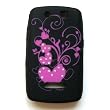 RIM BlackBerry Storm 9530 Thunder 9500 Black Laser Skin Case Silicone Protector with Diamonds "Pink Hearts" Design