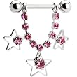 Pink Gem Star Gazer Nipple Ring