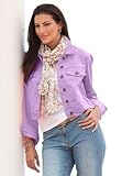 IMAGE OF Woman Within Plus Size Cropped Stretch Jacket In Denim And Twill (Pale Lavender,16 W)