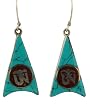 Sterling Silver Om Symbol Turquoise Earrings