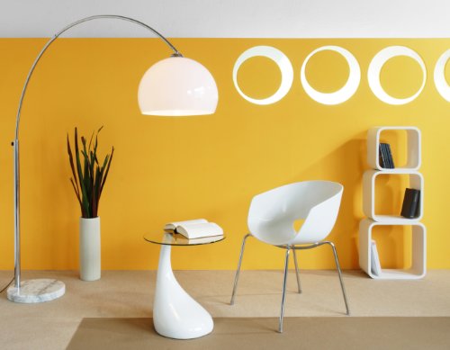 BIG BOW RETRO DESIGN LAMPE mit DIMMER von DESIGN DELIGHTS lounge stehlampe bogenlampe