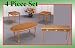 Oak Coffee Tables | Wooden Coffee Tables | Metal Coffee Tables | Oak End Tables | Contemporary End Tables | Modern End Tables | Metal End Tables | Oak Tables | Wooden End Tables | Dinette Tables - 4 Piece Oak Coffee Table & 2 End Tables Set with Sofa Table