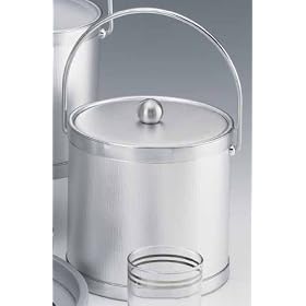 Kraftware 44161 Corduroy - Silver 3 Quart Ice Bucket with Vinyl Cover, Bands and Bale... by Kraftware