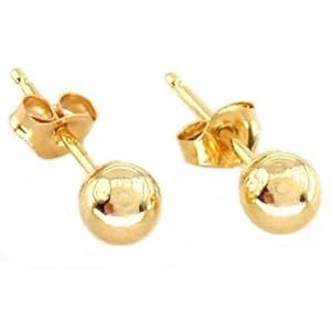 14K Gold Ball Earrings Post Stud Ear Piercing Jewelry
