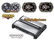 PAIR OF KICKER DS650 6.5" 2-WAY SPEAKER, PAIR OF KICKER DS6930 6x9 SPEAKER AND A KENWOOD KAC8402 4-CHANNEL 720 WATT AMP