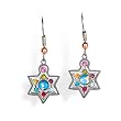 Multicolor Star of David Judaic Earrings with Hypoallergenic stainless steel ear wire from the Artazia Collection #2304M JE