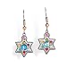 Multicolor Star of David Judaic Earrings with Hypoallergenic stainless steel ear wire from the Artazia Collection #2304M JE
