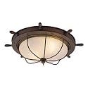 Nautical-(RC) - 2 Light Nautical Lighting Flush Mount Ceiling Fixture - Bronze - Glass - B2487