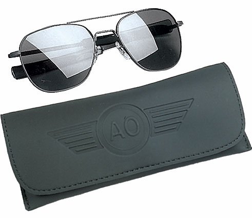 Click here to buy American Optics: Black - 52mm GI Air Force Pilots Sunglasses - w Case.