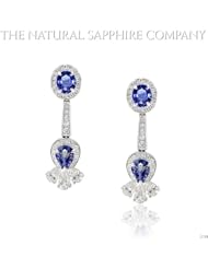 18k White Gold Earrings with 12.00ctw Sapphires and 6.16ctw diamonds