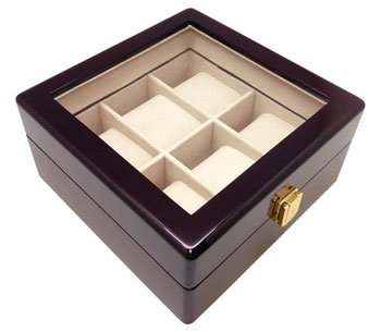 Heiden Premier Cherrywood Watch Box- 6 Watches