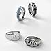 Bling Jewelry Gift Stainless Steel Black Enamel Geometric Mens Dad Ring