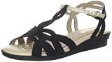 BeautiFeel Women's Thea Flat,Black Nubuck/Gold Leather Combination,37 EU/6-6.5 M US