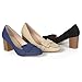 Brinley Co. Womens Mid Heel Vintage Loafer Pumps