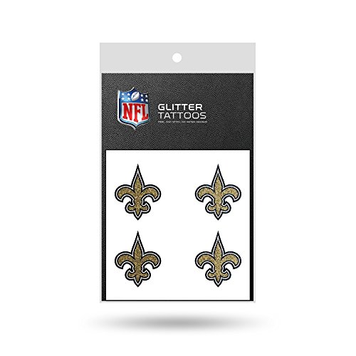 NFL New Orleans Saints Glitter Tattoo, set of 4