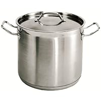 20 Qt. Stainless Steel Stock Pot, Induction Ready 3-Ply Clad Base, w/Lid *NSF* Commercial Grade *Great Quality*
