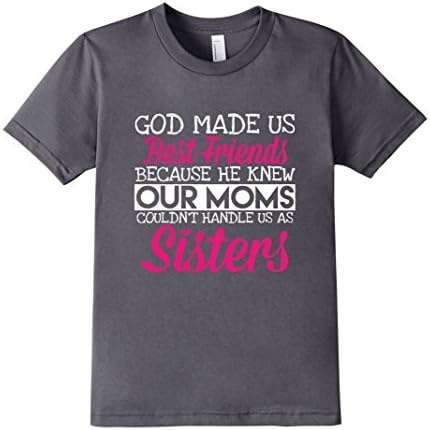 Kids Best Friends T-Shirt - God Made Us Best Friends 10 Asphalt