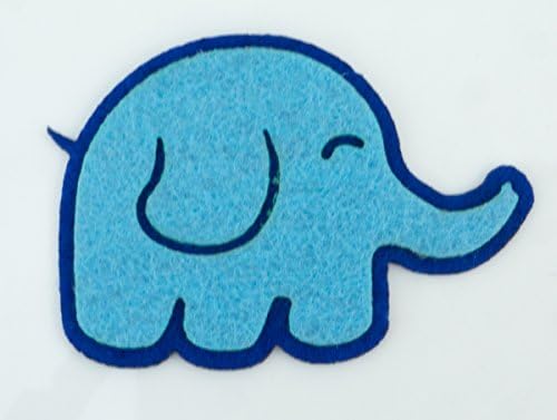 Blue Elephant Applique Embroidered Sew Iron on Patch