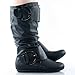 TOP Moda Womens Bank-85 Knee-High Round Toe Slouch Boot,Bank-85v2.0 Black 9
