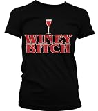 Winey Bitch Juniors T-shirt, Funny Trendy Wine Drinking Juniors Shirt