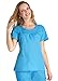 Adar Medical Women's Scoop Neck Smocked Solid Scrub Top