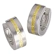 24K Yellow Gold and Platinum Inlay Design Ear Cuffs