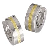 24K Yellow Gold and Platinum Inlay Design Ear Cuffs