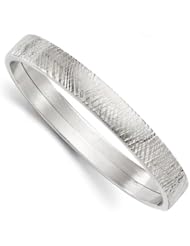 Leslies Sterling Silver Polished & Textured Flexible Bangle