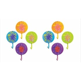 Assorted Colors Flower Hooks Set of 8