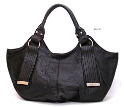 Oversized Boat Tote/Satchel - Black
