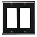 Leviton 80409-E 2-Gang Decora/GFCI Device Decora Wallplate, Standard Size, Thermoset, Device Mount, Black Leviton 80409-E 2-Gang Decora/GFCI Device Decora Wallplate, Standard Size, Thermoset, Device Mount, Black