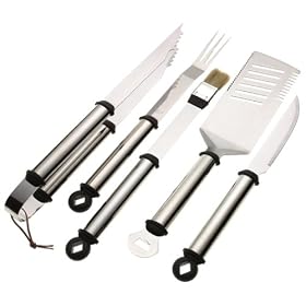 Mr. Bar-B-Q 5-Piece Oval Stainless Handle Tool Set by Mr. Bar-B-Q