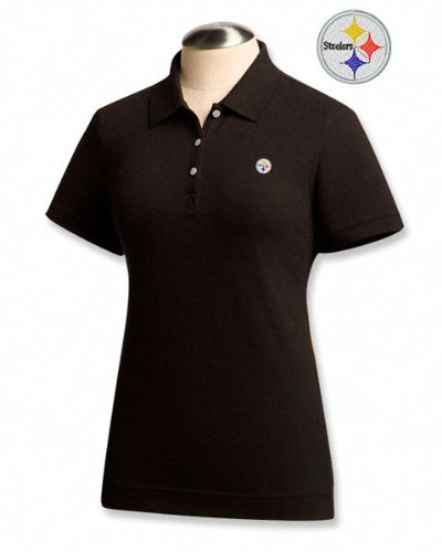 Pittsburgh Steelers Black Women's Ace Polo Shirt - XX-Large