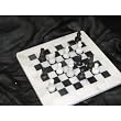 8" x 8" White Marble & Black Marble Chess Set Comes with Free Velvet Gift Box