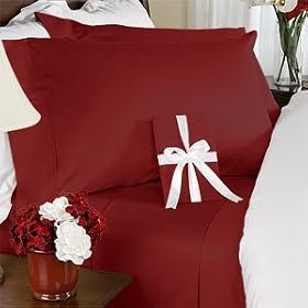 800 ThreadCount Egyptian Cotton 800TC Duvet Set and 2 Shams, California King, Burgundy Solid 800 TC