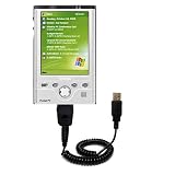 Coiled Power Hot Sync and Charge USB Data Cable w/ Tip Exchange for the Toshiba e755 - Gomadic Brand