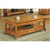 Anthony California Misssion Style Cocktail Table Dark Oak Finish with Casters - OCT470