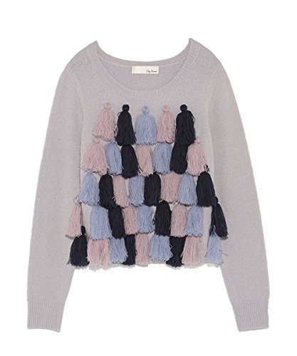 (リリーブラウン)Lily Brown タッセル付きニットプルオーバー