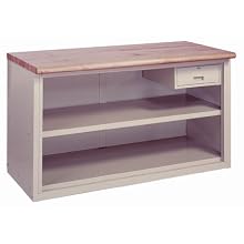 Lyon BB2858 Laminated Hardwood Top Pre-Engineered Cabinet Work Bench with drawer, 72" Width x 28" Depth x 34" Height, Wedgewood Blue