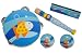6 tlg. Set Musikinstrumente Holz - blau mit Fischen incl. Holzkiste ! Tambourin