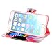 For iphone 6 Plus , TUTUWEN Simple Beautiful Colorful Flower [Magnetic] Style PU Leather Case Wallet [Flap Closure] Folio Stand Cover for Apple iphone 6 Plus (5.5 