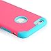 iPhone 6 Case, oneCase™ Hybrid High Impact Shockproof Protective Case Hard Plastic+Soft Silicon Rubber Armor Defender Case Cover for Apple iPhone 6 4.7 inch Screen with Stylus & Screen Protector (2 piece-Rose Red/Blue)