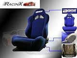 Black with Green Universal Racing Seats - Pair